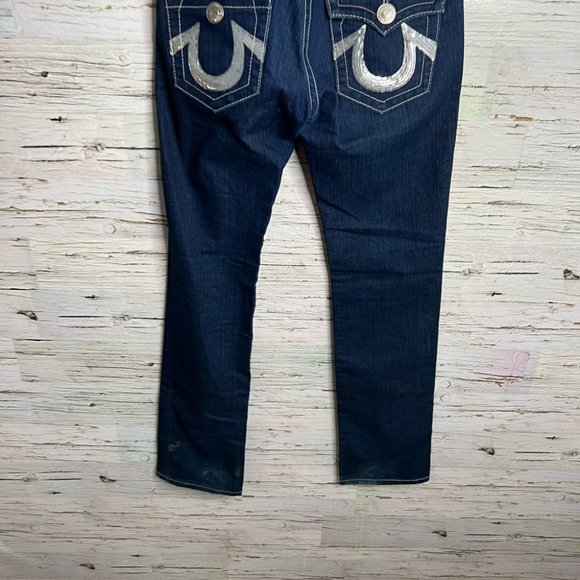 TRUE RELIGION Billy Super T Low Rise Boot Straight Leg Size 27 Sparkly silver - Picture 10 of 10